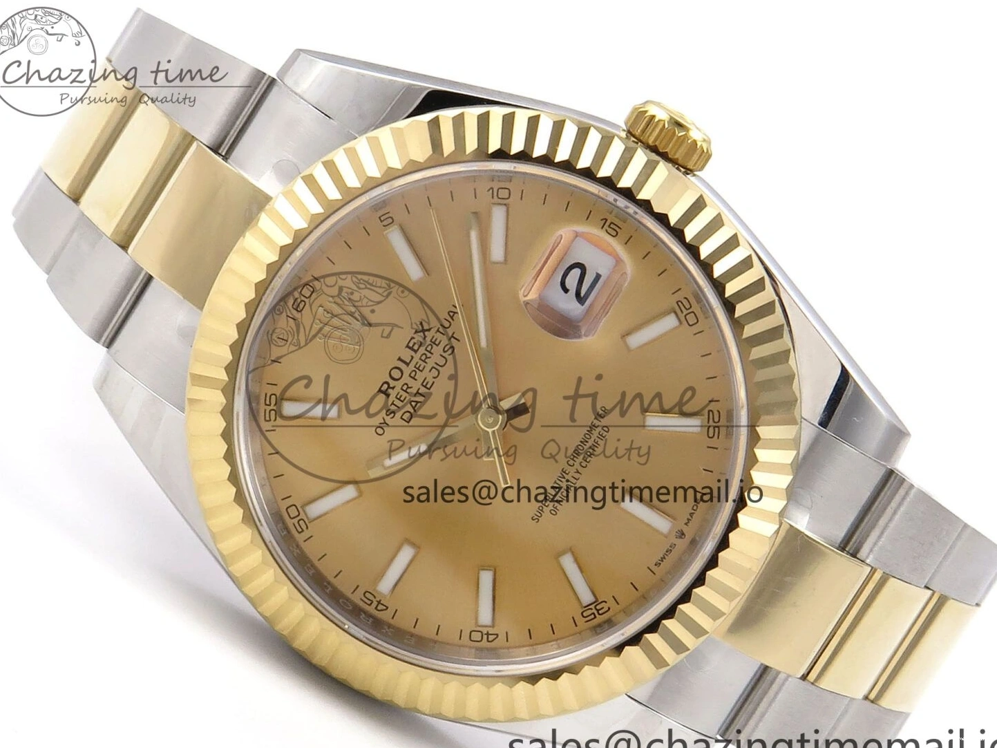 0506 DateJust 41 126333 EWEF Best Edition YG Stick Dial on SS YG Oyster Bracelet A Durable 971